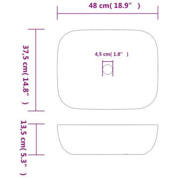 Countertop Basin Multicolour Rectangular 48x37.5x13.5 cm Ceramic