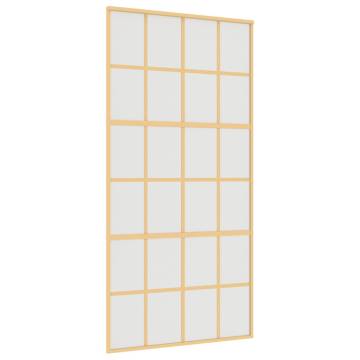 Sliding Door Gold 102.5x205 cm Frosted ESG Glass and Aluminium