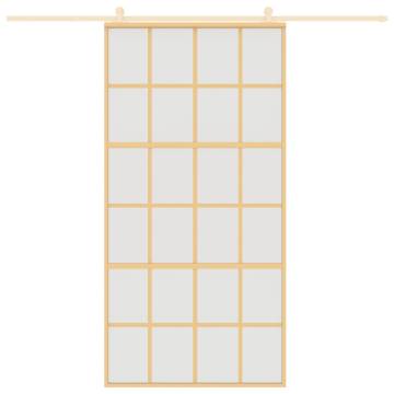 Sliding Door Gold 102.5x205 cm Frosted ESG Glass and Aluminium