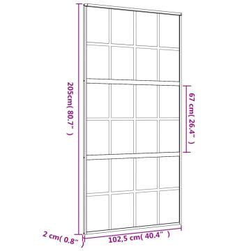 Sliding Door Gold 102.5x205 cm Frosted ESG Glass and Aluminium