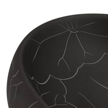 Countertop Basin Black Oval 59x40x15 cm Ceramic