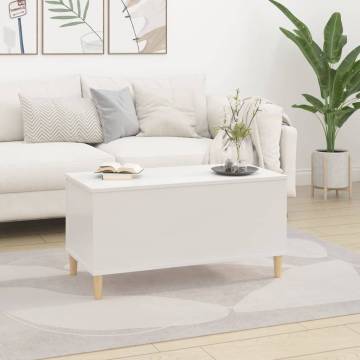 Coffee Table High Gloss White 90x44.5x45 cm Engineered Wood