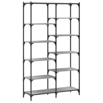 Bookshelf Grey Sonoma 100x32x170 cm Engineered Wood and Iron