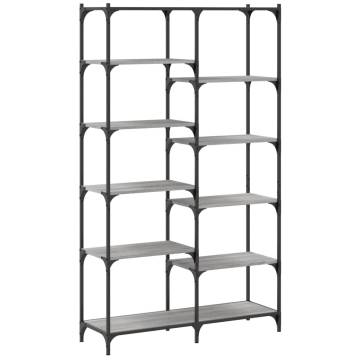 Bookshelf Grey Sonoma 100x32x170 cm Engineered Wood and Iron