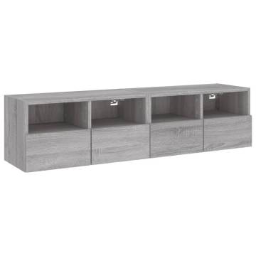 TV Wall Cabinets 2 pcs Grey Sonoma 60x30x30 cm Engineered Wood