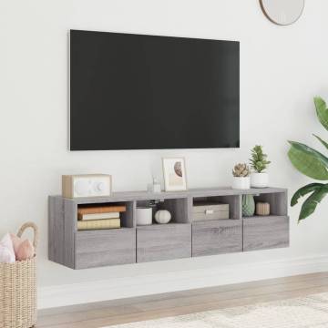 TV Wall Cabinets 2 pcs Grey Sonoma 60x30x30 cm Engineered Wood