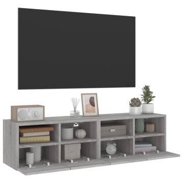 TV Wall Cabinets 2 pcs Grey Sonoma 60x30x30 cm Engineered Wood