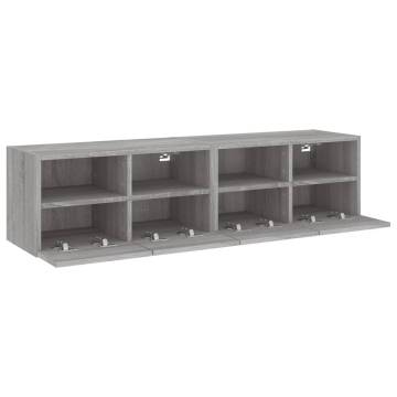 TV Wall Cabinets 2 pcs Grey Sonoma 60x30x30 cm Engineered Wood