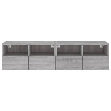 TV Wall Cabinets 2 pcs Grey Sonoma 60x30x30 cm Engineered Wood