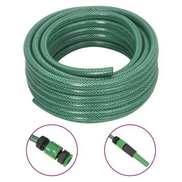 Garden Hose with Fitting Set Green 0.6" 20 m PVC