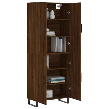 Highboard Brown Oak 69.5x34x180 cm Engineered Wood