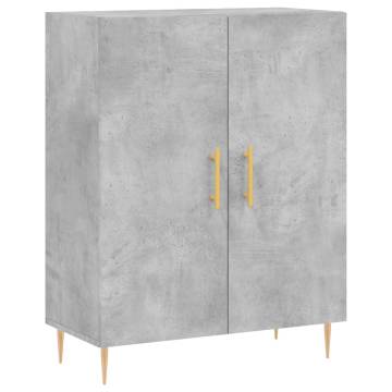 Highboard Concrete Grey 69.5x34x180 cm Engineered Wood