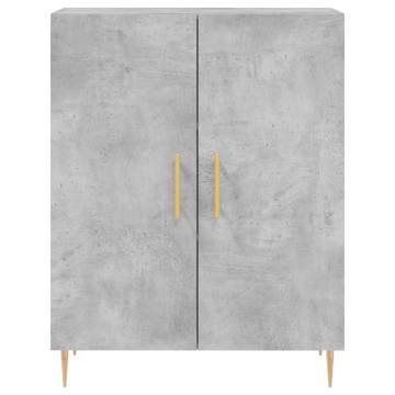 Highboard Concrete Grey 69.5x34x180 cm Engineered Wood