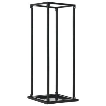 Firewood Rack with Base Black 37x37x113 cm Steel