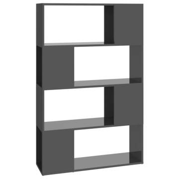 Book Cabinet Room Divider High Gloss Grey 80x24x124.5 cm