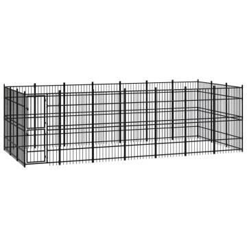 Outdoor Dog Kennel Steel 19.35 m²