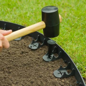 Nature Garden Border Edging and Anchor Pegs Black