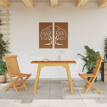 Garden Dining Table 110x56x75 cm Solid Wood Acacia