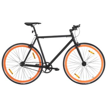 Fixed Gear Bike Black and Orange 700c 55 cm