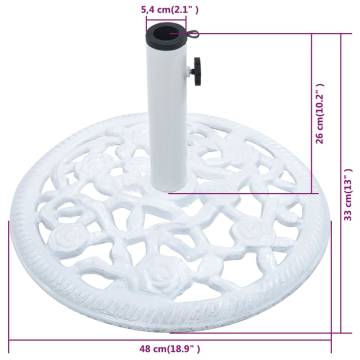 Umbrella Base White 12 kg 48 cm Cast Iron