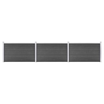 Fence Panel Set WPC 526x105 cm Black