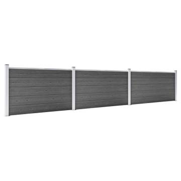 Fence Panel Set WPC 526x105 cm Black