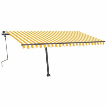 Freestanding Manual Retractable Awning 400x300 cm Yellow/White