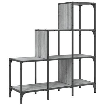 Bookcase Grey Sonoma 92x30x102 cm Engineered Wood and Metal