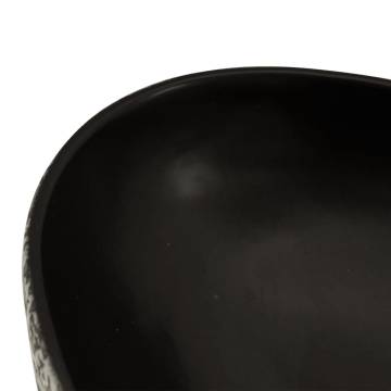 Countertop Basin Black and Blue Oval 56.5x36.5x13.5 cm Ceramic