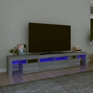 TV Cabinet with LED Lights Grey Sonoma 230x36.5x40 cm