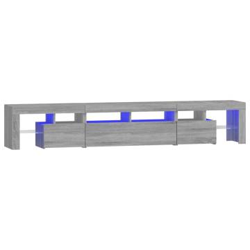 TV Cabinet with LED Lights Grey Sonoma 230x36.5x40 cm