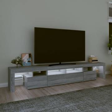 TV Cabinet with LED Lights Grey Sonoma 230x36.5x40 cm