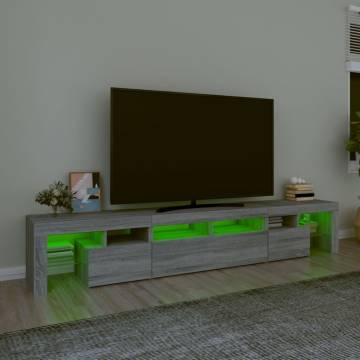 TV Cabinet with LED Lights Grey Sonoma 230x36.5x40 cm