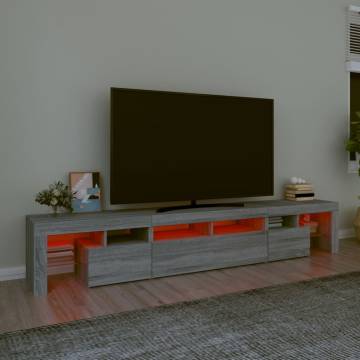 TV Cabinet with LED Lights Grey Sonoma 230x36.5x40 cm