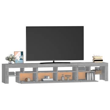 TV Cabinet with LED Lights Grey Sonoma 230x36.5x40 cm