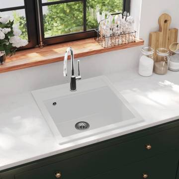 Granite Kitchen Sink Single Basin White