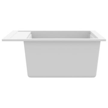 Granite Kitchen Sink Single Basin White