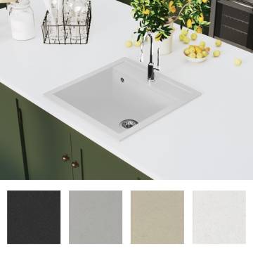 Granite Kitchen Sink Single Basin White