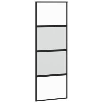 Sliding Door Black 76x205 cm Tempered Glass and Aluminium