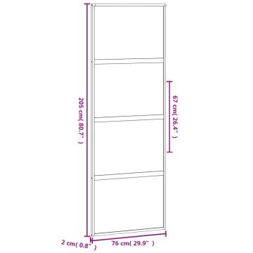 Sliding Door Black 76x205 cm Tempered Glass and Aluminium