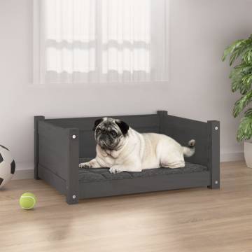 Dog Bed Grey 65.5x50.5x28 cm Solid Pine Wood