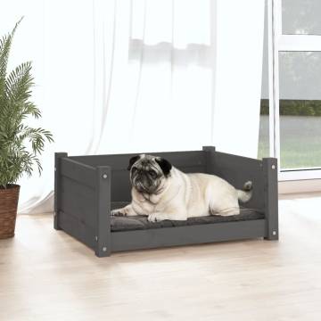 Dog Bed Grey 65.5x50.5x28 cm Solid Pine Wood