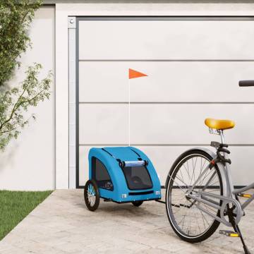 Pet Bike Trailer Blue Oxford Fabric and Iron