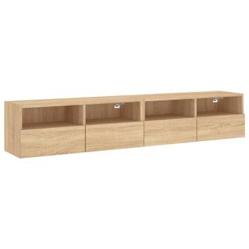 TV Wall Cabinets 2 pcs Sonoma Oak 80x30x30 cm Engineered Wood