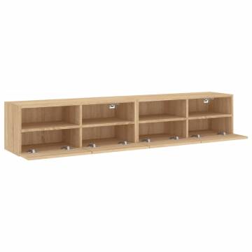 TV Wall Cabinets 2 pcs Sonoma Oak 80x30x30 cm Engineered Wood