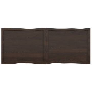 Table Top Dark Brown 160x60x(2-4) cm Treated Solid Wood Live Edge