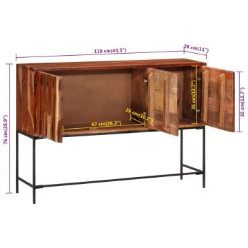 Sideboard 110x28x76 cm Solid Wood Acacia