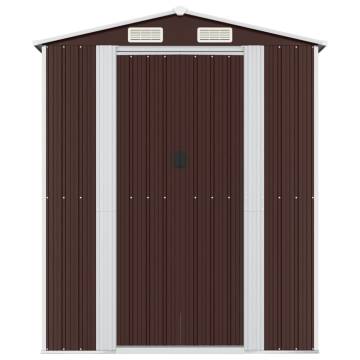 Garden Shed Dark Brown 192x191x223 cm Galvanised Steel