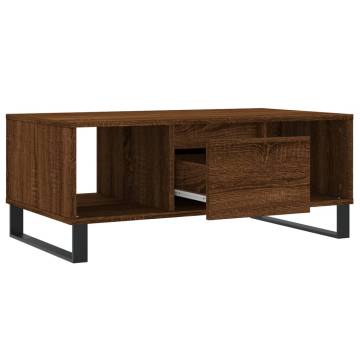 Coffee Table Brown Oak 90x50x36.5 cm Engineered Wood