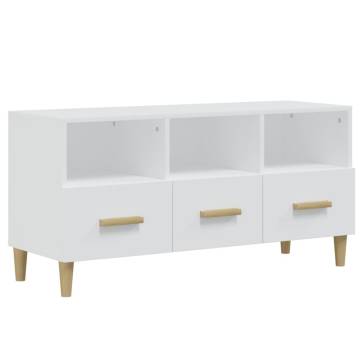 TV Cabinet White 102x36x50 cm Engineered Wood